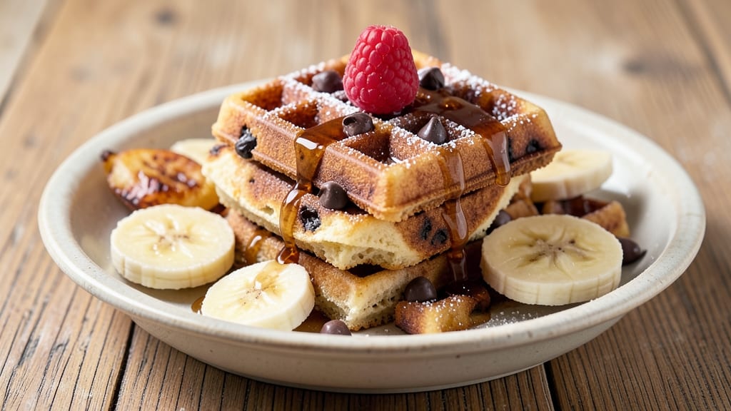 Banana Chocolate Chip Waffles Recipe: Triple-Layered Crunch With Warm Vanilla Swirls