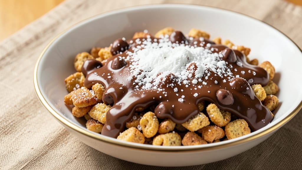 Chex Cereal Chocolate Powdered Sugar Recipe: Triple-Layered Bars With Crunchy Top and Melty Chunks