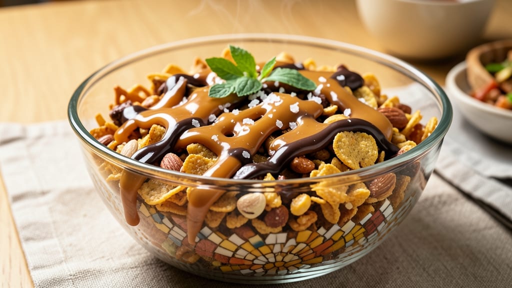 Chex Mix Caramel Chocolate Drizzle Recipe: Crunchy Sweetness With Gooey Drizzle Magic