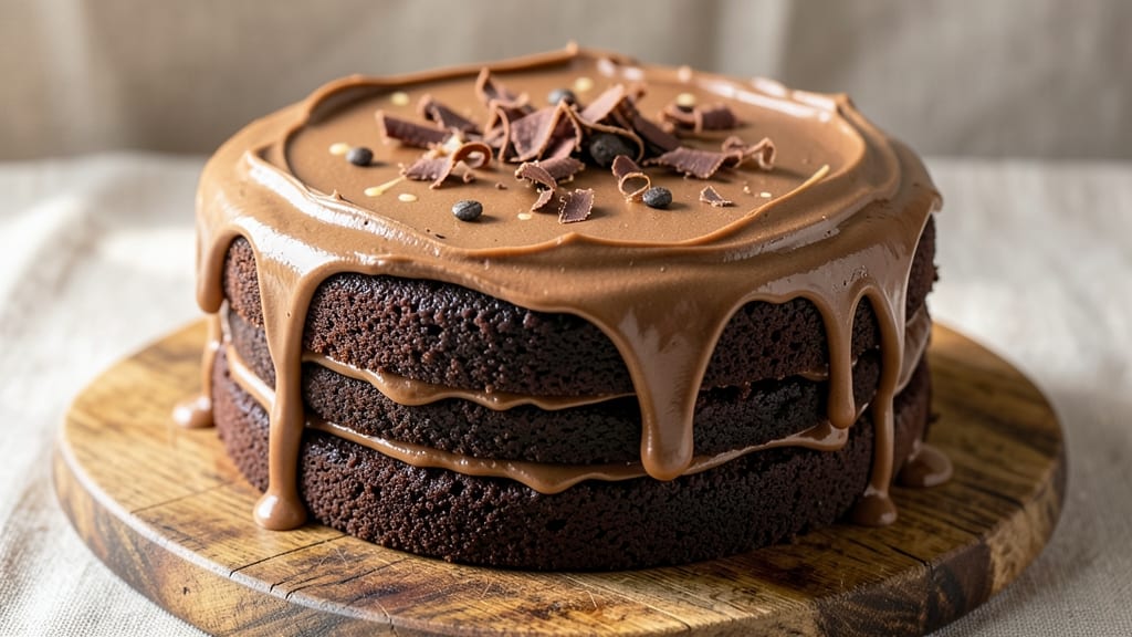 Baker's German Sweet Chocolate Cake Frosting Recipe: Coffee-Infused Ganache With Fudgy Cracks