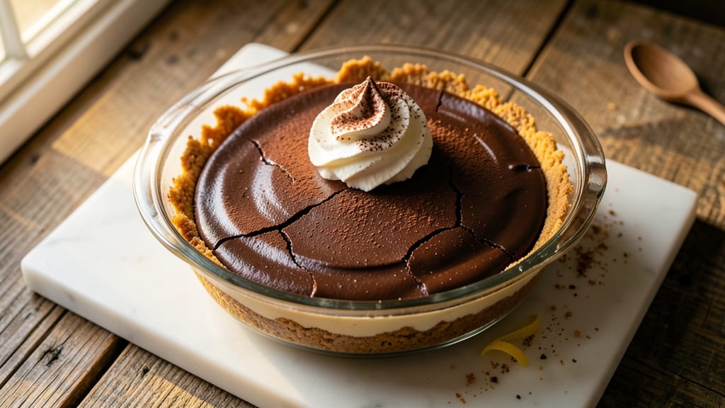 Boston Chocolate Cream Pie Cheesecake Recipe: Coffee-Infused Ganache and Crispy Graham Topping