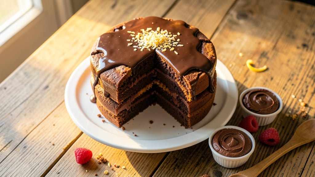 Baker's Secret German Chocolate Cake Recipe: Coffee-Infused Ganache Rivers and Crunchy Nut Topping